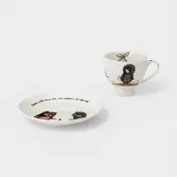 Кофейная пара КОРАЛЛ &laquo;Ёжик в тумане&raquo;, 210 мл, фарфор, белая