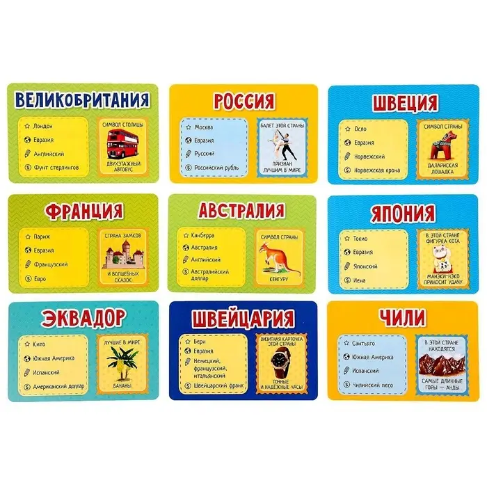 Карточная игра ГЕОДОМ &laquo;Флагомания&raquo;, 54 карточки