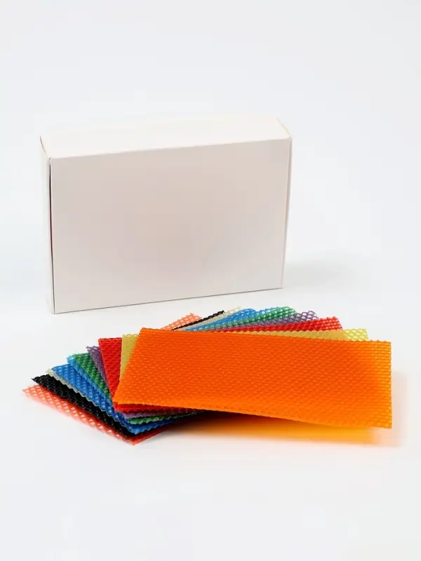 Вощина цветная для создания свечей, 10 цветов + фитиль