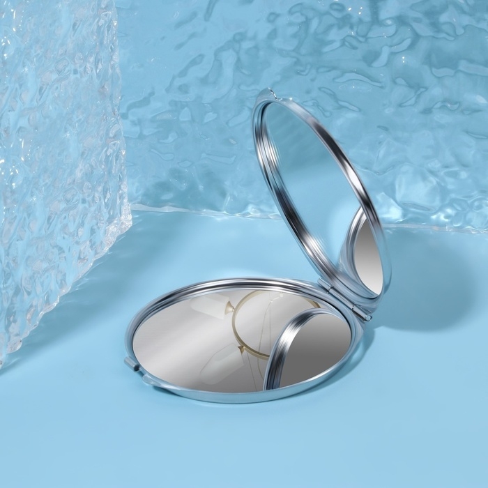 Зеркало складное, d = 6 см, цвет серебристый Зеркало складное, d = 6 см, цвет серебристый