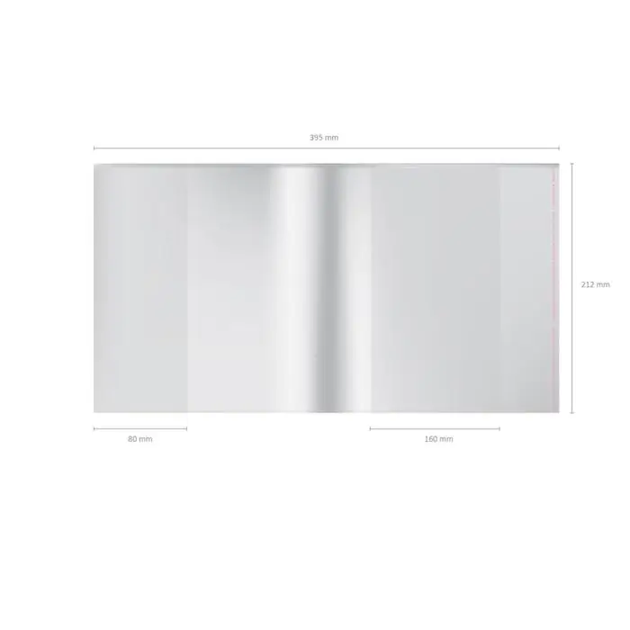 Обложка ПП, 212 х 395 мм, 80 мкм, ErichKrause "Glossy Clear", для тетрадей и дневников, с клеевым краем и увеличенным клапаном, глянцевая, прозрачная