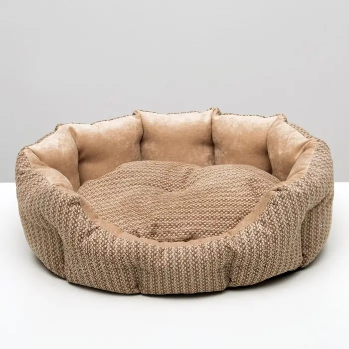 Лежанка для животных, 50&times;40&times;15 см, мебельная ткань, холлофайбер, цвет МИКС