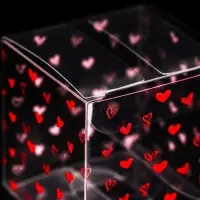 Складная прозрачная коробка из PVC, для упаковки подарков, «Сердца», 5×5×5 см