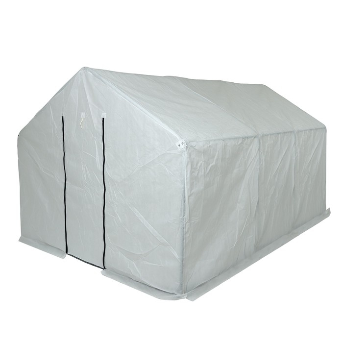 Теплица, 3,7 × 2,45 × 2,1 м, оцинкованный металл, профиль d = 25 мм, чехол из спанбонда 90 г/м² Теплица, 3,7 × 2,45 × 2,1 м, оцинкованный металл, профиль d = 25 мм, чехол из спанбонда 90 г/м²