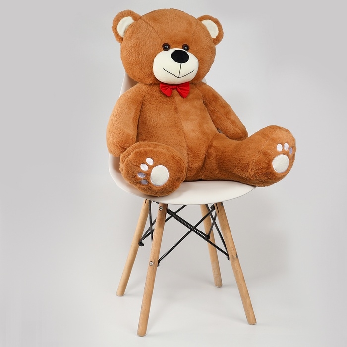 Мягкая игрушка «Медведь», с красным бантиком, 70 см, цвет коричневый Мягкая игрушка «Медведь», с красным бантиком, 70 см, цвет коричневый