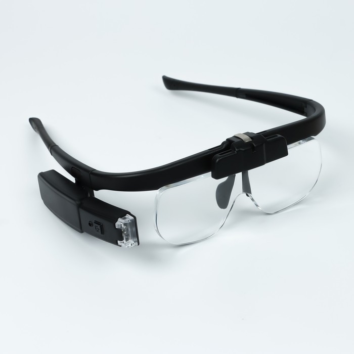 Лупа налобная (очки), 3 линзы в комплекте, подсветка Лупа налобная (очки), 3 линзы в комплекте, подсветка