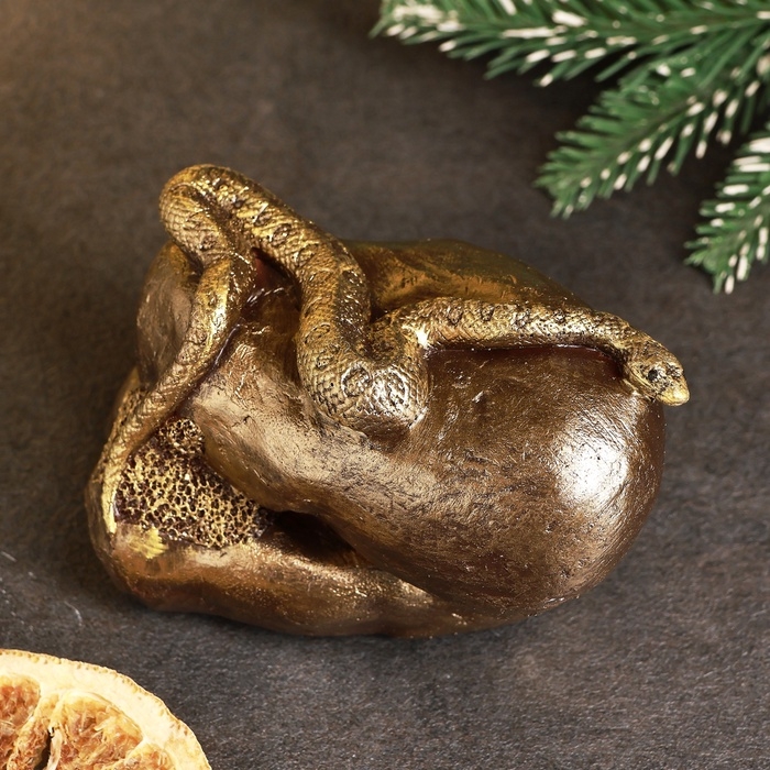 Новый год. Символ 2025. Фигура Новый год. Символ 2025. Фигура "Змея на камне" бронза, 8х11,5см