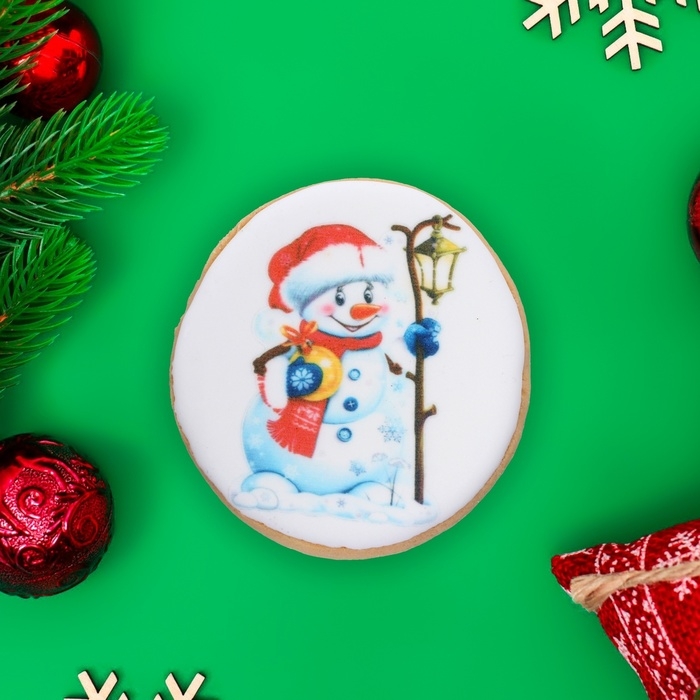 Новый год. Печенье ванильное Новый год. Печенье ванильное "Новогоднее" 35гр (1кор=16шт)