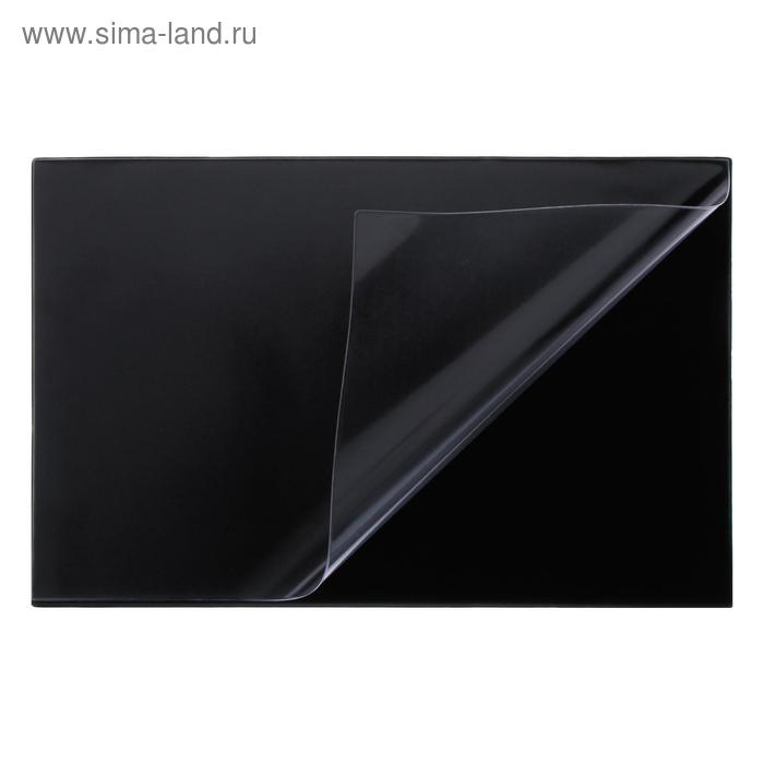 Накладка на стол офисная 45 × 65 см, Calligrata, с прозрачным карманом, чёрная
