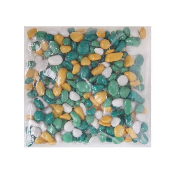 Грунт для аквариума  Грунт для аквариума "Галька цветная, лимонный-салатовый-белый-изумрудный" 800г фр 8-12 мм