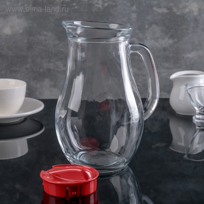 Кувшин стеклянный стеклянный Bistro, 1 л, цвет крышки красный