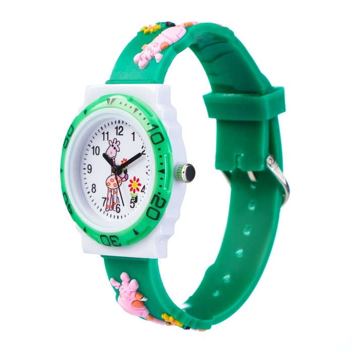 Часы наручные детские, Часы наручные детские, "Жираф", d-2 см, ремешок силикон l-20 см