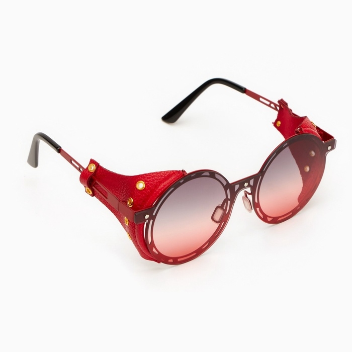 Очки солнцезащитные, uv 400, кожаные шторки, дужка 14.7 см, ширина 14.4 см, линза 7 х 5.5 см Очки солнцезащитные, uv 400, кожаные шторки, дужка 14.7 см, ширина 14.4 см, линза 7 х 5.5 см