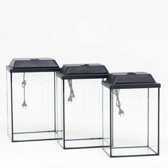 Комплект аквариумов Комплект аквариумов "Матрёшка" - 3 шт, с крышками, Колонна, 24 л, 30 л, 36 л