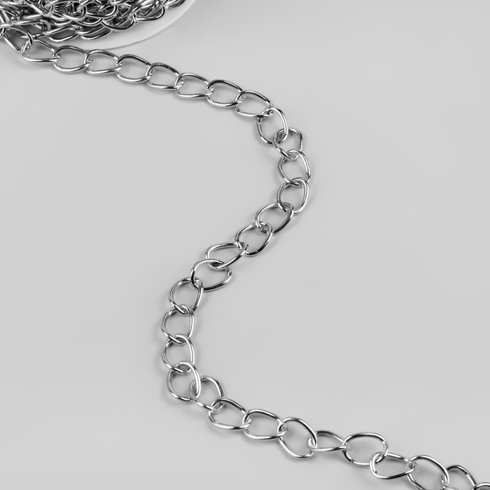 Цепочка для сумки, железная, 11 × 16 мм, 10 ± 0,5 м, цвет серебряный Цепочка для сумки, железная, 11 × 16 мм, 10 ± 0,5 м, цвет серебряный