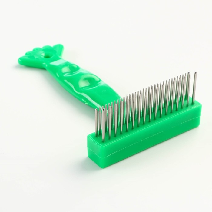 Расчёска-грабли  Расчёска-грабли "Лапка", 15 х 8,8 см, зелёная