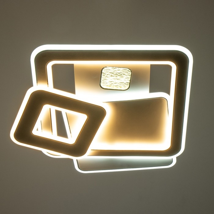 Люстра с ПДУ Люстра с ПДУ "Куб" LED 160Вт чёрно-белый 48х49,5х6 см BayerLux