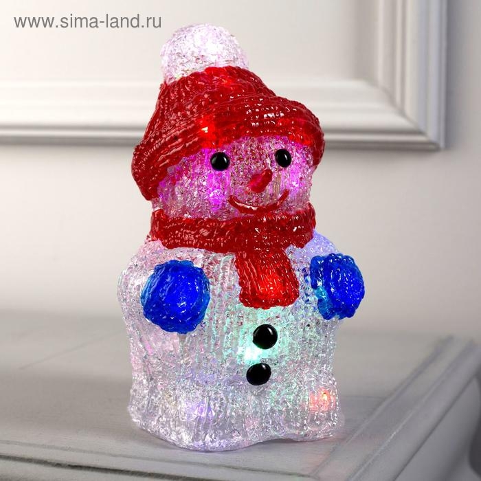 Светодиодная фигура «Снеговик» 11 × 22 × 11 см, акрил, 24 LED, батарейки ААх2 (не в комплекте), свечение мульти (RGB) Светодиодная фигура «Снеговик» 11 × 22 × 11 см, акрил, 24 LED, батарейки ААх2 (не в комплекте), свечение мульти (RGB)