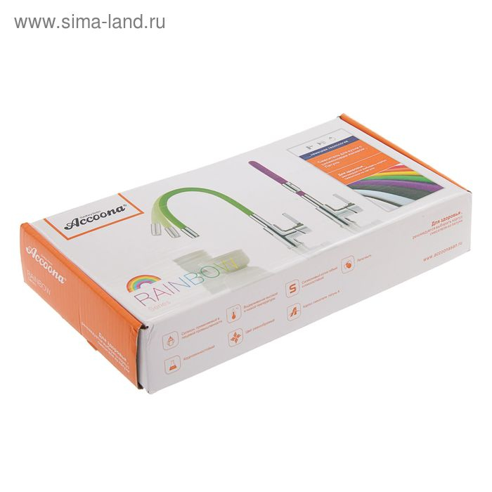 Cмеситель для кухни Accoona A9890N, однорычажный, силиконовый излив, красный/хром Cмеситель для кухни Accoona A9890N, однорычажный, силиконовый излив, красный/хром