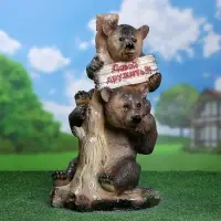 Садовая фигура из гипса &laquo;Медведи с табличкой&raquo;, 30&times;27&times;55 см