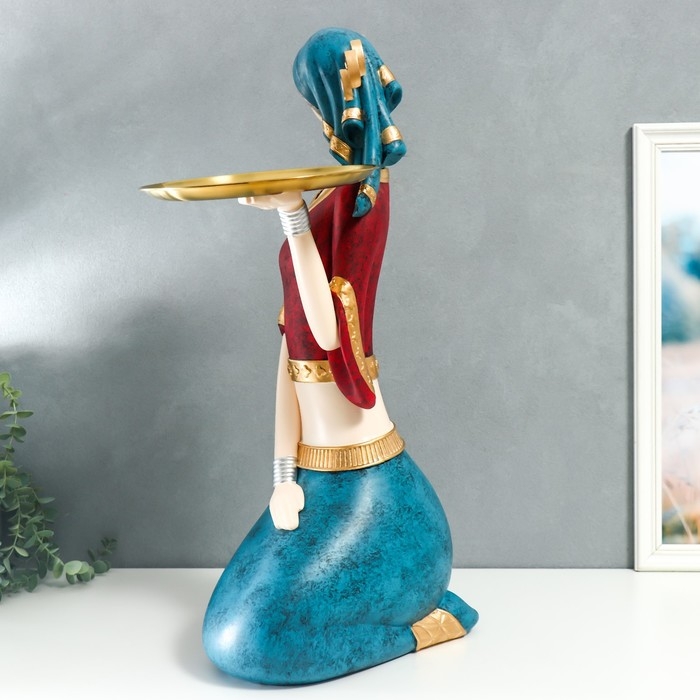 Сувенир полистоун подставка  Сувенир полистоун подставка "Девушка в африканском наряде" d=23 см 68х40,5х26 см