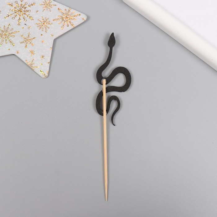 Новогодний топпер для творчества Новогодний топпер для творчества "Чёрная змея" 12.5 см (Новогодний набор 6 шт)