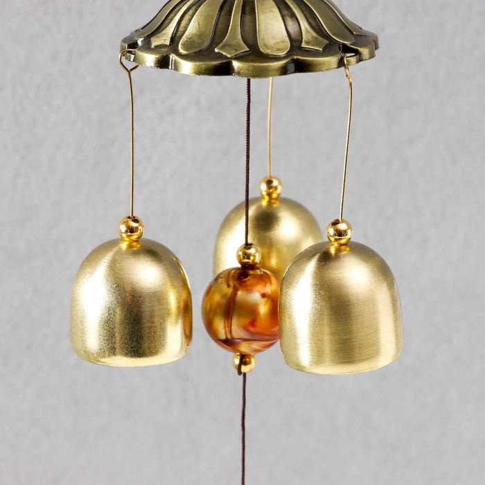 Музыка ветра металл Музыка ветра металл "Денежная жаба с монетой" 3 колокольчика 34х5,6х5,6 см