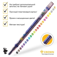 Мелки восковые 24 цвета Crown Art Story, выкручивающийся стержень