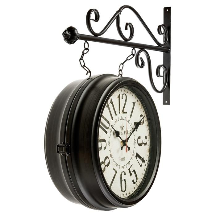 Часы настенные двусторонние, на подвесе Часы настенные двусторонние, на подвесе "Вокзальные", 55 х 50 см