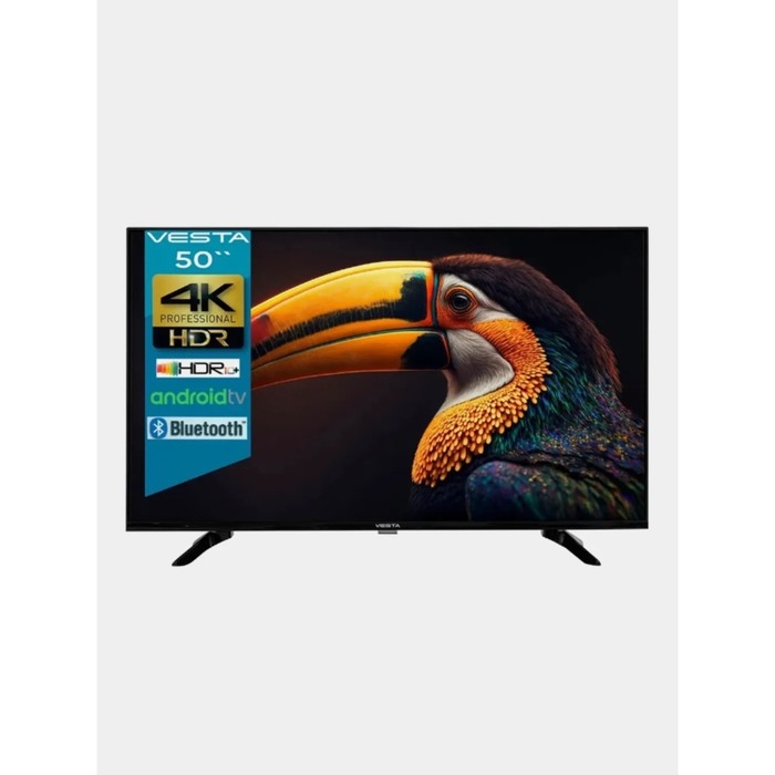 Телевизор VESTA 50V3500, 50 Телевизор VESTA 50V3500, 50", 3840x2160, DVB-T2/C/S2, HDMI 3, USB 2, Smart TV, чёрный
