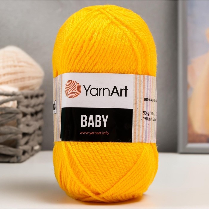 Пряжа Пряжа "Baby" 100% акрил 150м/50гр (32 желтый)