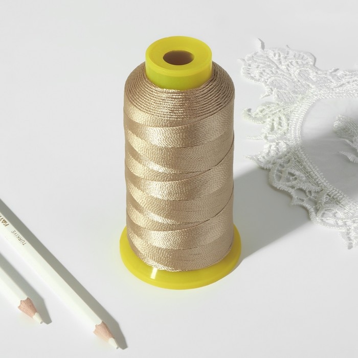 Нитки обувные, 500D/3, 600 м, цвет бежевый Нитки обувные, 500D/3, 600 м, цвет бежевый