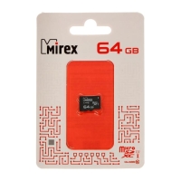 Карта памяти Mirex microSD, 64 Гб, SDXC, UHS-I, класс 10