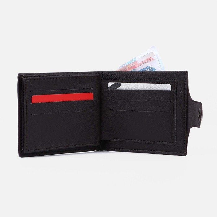 Портмоне мужское на магните, отдел для купюр, для монет, для карт, цвет тёмно-коричневый Портмоне мужское на магните, отдел для купюр, для монет, для карт, цвет тёмно-коричневый