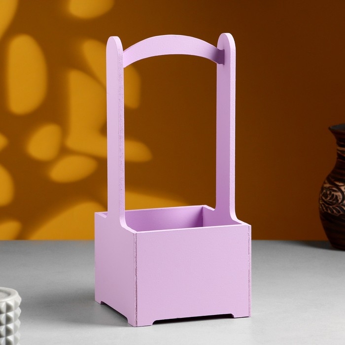 Кашпо - ящик деревянный 13,5х13,5х30 см Сиреневый Кашпо - ящик деревянный 13,5х13,5х30 см Сиреневый