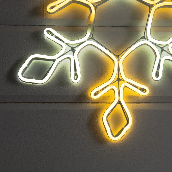 Неоновая фигура «Снежинка», 37 см, 288 LED, 12 В, 8 режимов, свечение белое/тёплое белое Неоновая фигура «Снежинка», 37 см, 288 LED, 12 В, 8 режимов, свечение белое/тёплое белое