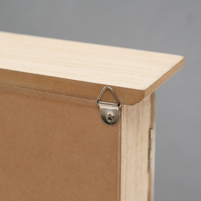 Ключница дерево 6 крючков Ключница дерево 6 крючков "Белые пальмовые листья" 25,5х20,5х6,5 см МИКС