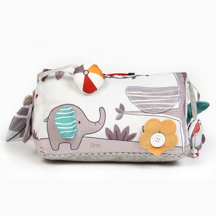 Развивающая игрушка «Подушечка Зверята», прорезыватель, погремушка, зеркало, Крошка Я Развивающая игрушка «Подушечка Зверята», прорезыватель, погремушка, зеркало, Крошка Я