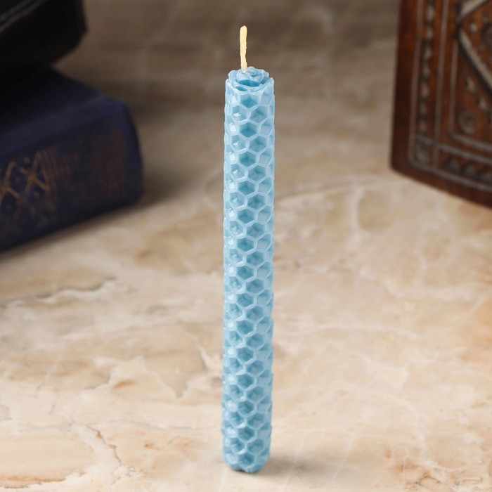 Свеча из вощины  Свеча из вощины "Спокойствие и внутренняя гармония" , 13х1,7 см, 1 ч, голубой