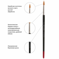 Набор кистей, синтетика, 5 штук, BRAUBERG (круглая, № 1, 2, 5, плоская № 5, 8), блистер