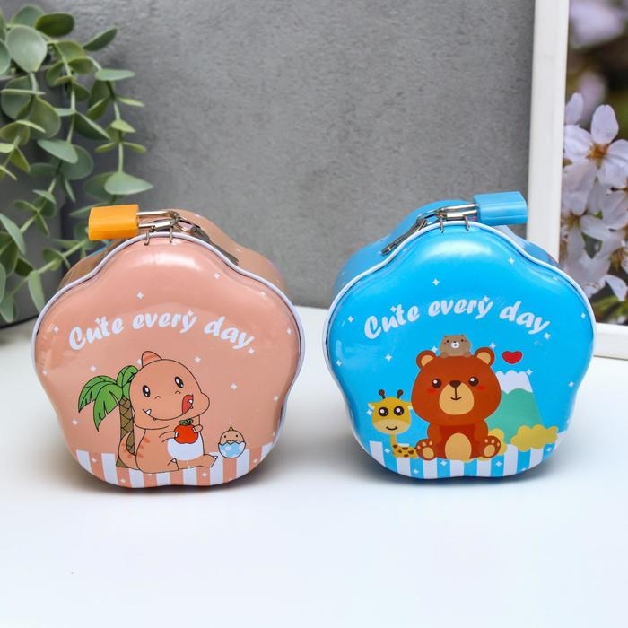 Копилка металл цветочек Копилка металл цветочек "Зверушка" МИКС 7,2х9,5х9,5 см