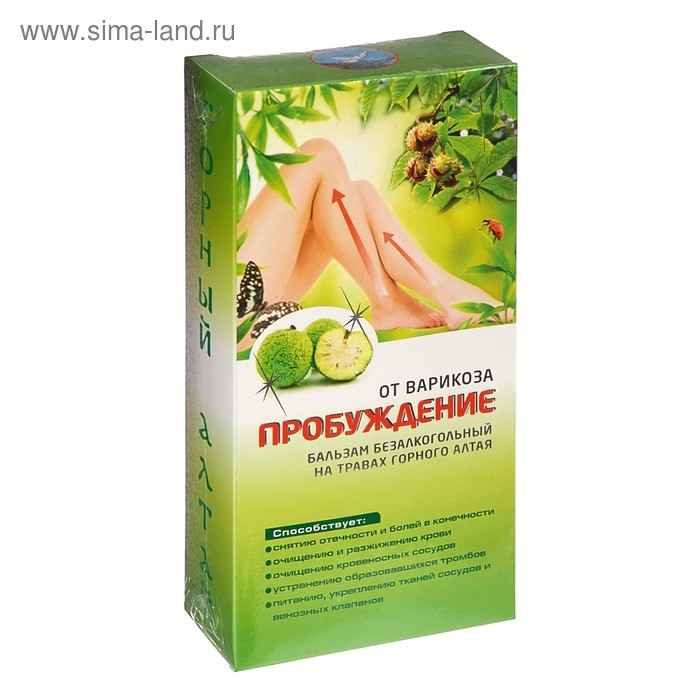 Бальзам безалкогольный  Бальзам безалкогольный "Пробуждение" от варикоза, 250 мл