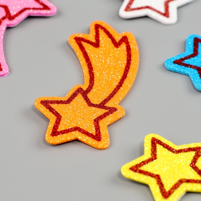 Набор наклеек из EVA  Набор наклеек из EVA "Звёзды", 6 шт, цвет МИКС