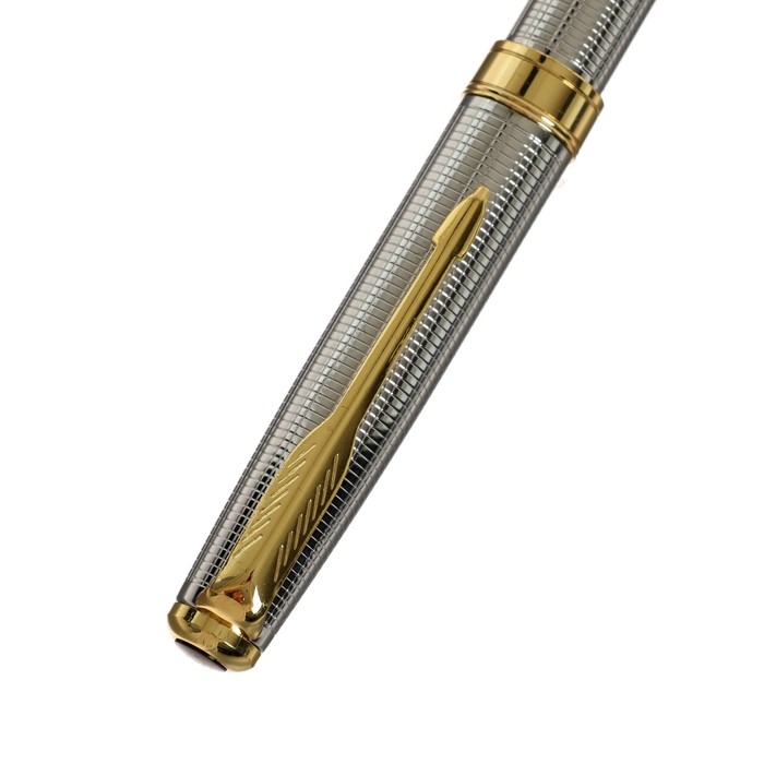 Ручка подарочная шариковая, в кожзам футляре, поворотная, ПБ S, корпус серебро/золото Ручка подарочная шариковая, в кожзам футляре, поворотная, ПБ S, корпус серебро/золото