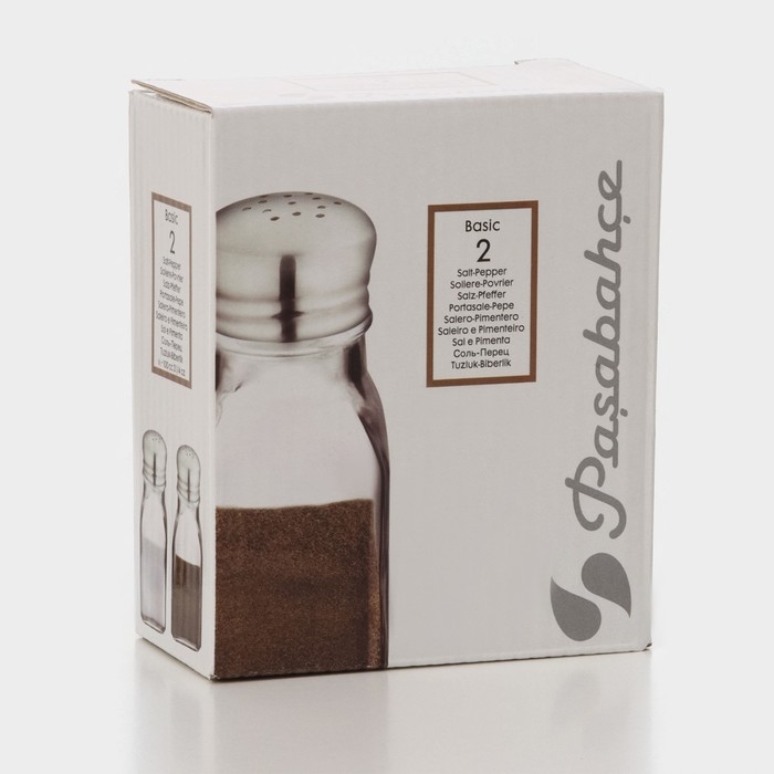 Набор для специй стеклянный BASIC, солонка+перечница, 100 мл, 2 шт Набор для специй стеклянный BASIC, солонка+перечница, 100 мл, 2 шт