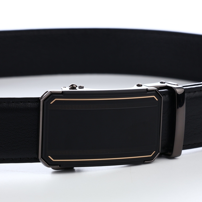 Ремень мужской, ширина 3,6 см, пряжка автомат, цвет чёрный Ремень мужской, ширина 3,6 см, пряжка автомат, цвет чёрный