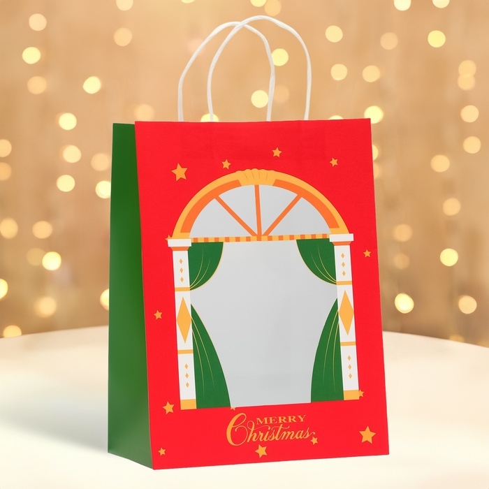 Пакет подарочный новогодний с окном Пакет подарочный новогодний с окном "Театр" 26 х 35 х 16 см.