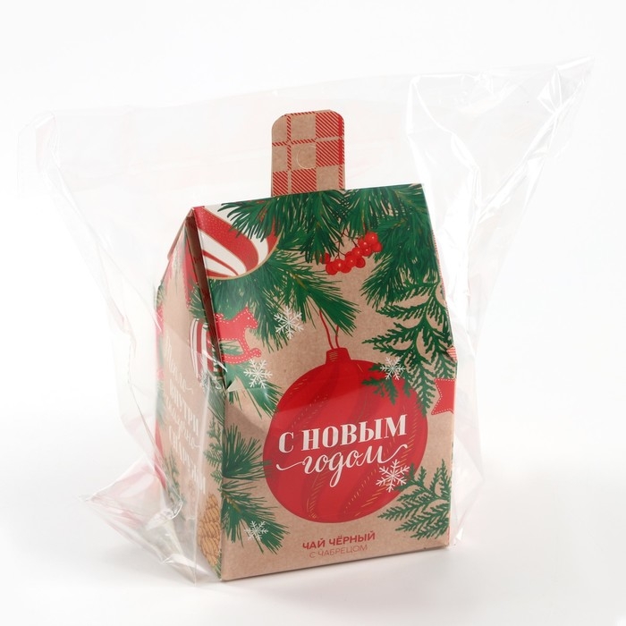 Новый год! Чай чёрный , с чабрецом в коробке-домик &laquo;Тепло внутри&raquo;, 50 г.