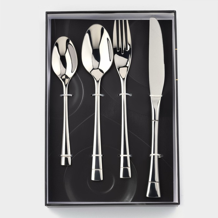 Столовые приборы из нержавеющей стали Magistro &laquo;Виконт&raquo;, 4 предмета, цвет cеребряный