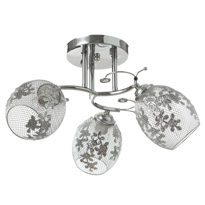 Люстра Рошель 3x60Вт E27 хром 42х42х26см. Люстра Рошель 3x60Вт E27 хром 42х42х26см.